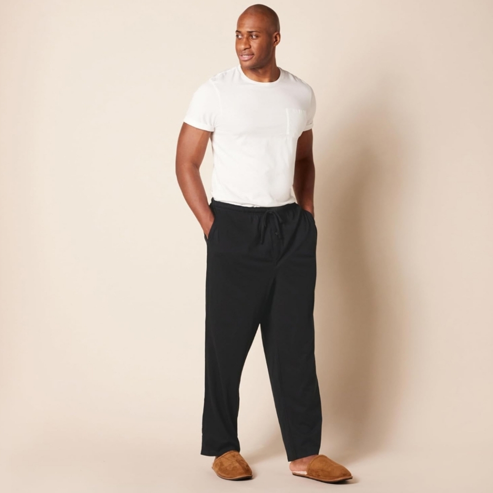 Men's Merona Black Cotton Knit Pajama Lounge Sleep Pants